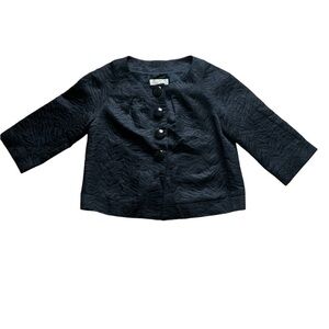 Michael Michael Kors black animal print 3/4 sleeve large button jacket small